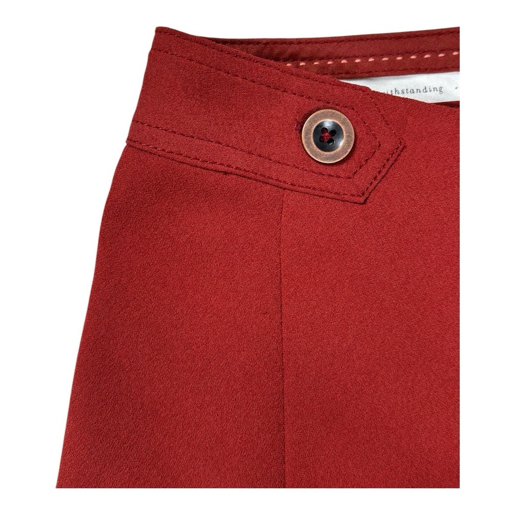 Anthropologie Rust Red Cropped Wide-Leg Pants - Picture 6 of 15